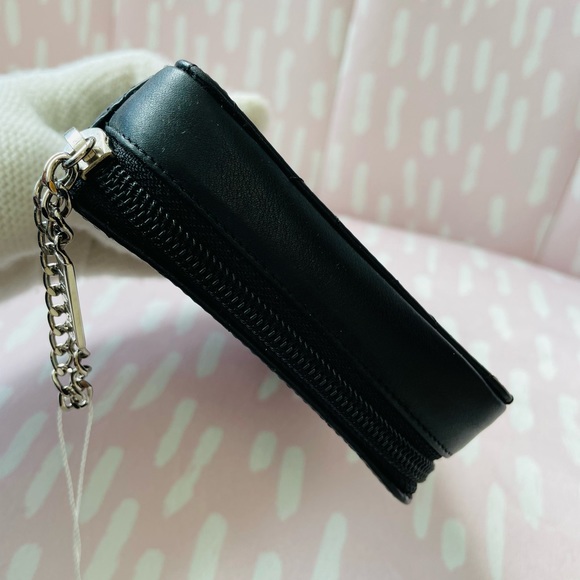 CHANEL LOGO LAMBSKIN ZIP AROUND CLUTCH POUCH COSMETIC WRISTLET RARE - FIRM PRICE - Picture 5 of 14